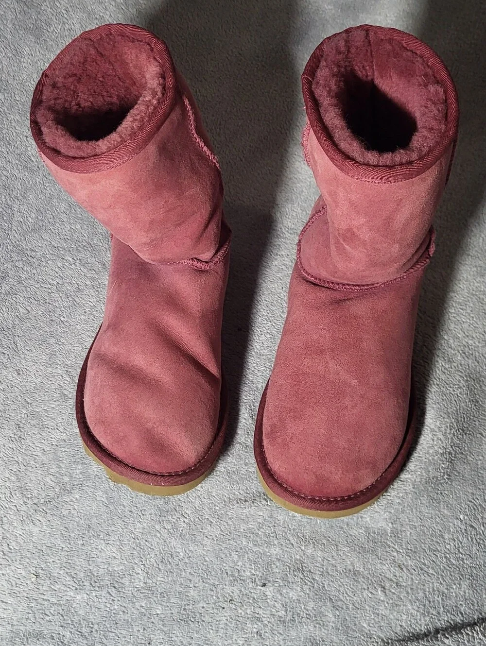 UGG Australia 5825 Pink Sheepskin Lined Mid-Calf Pull On Boots US 5 EU 36